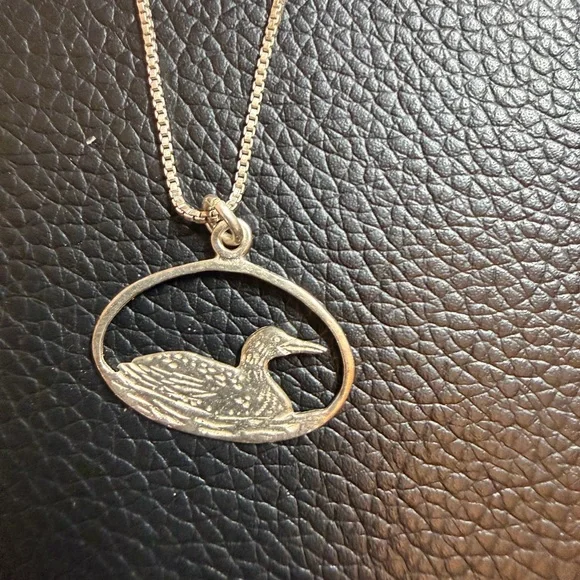 Delicate Silver Oval Pendant Necklace - Silver - Picture 2 of 4